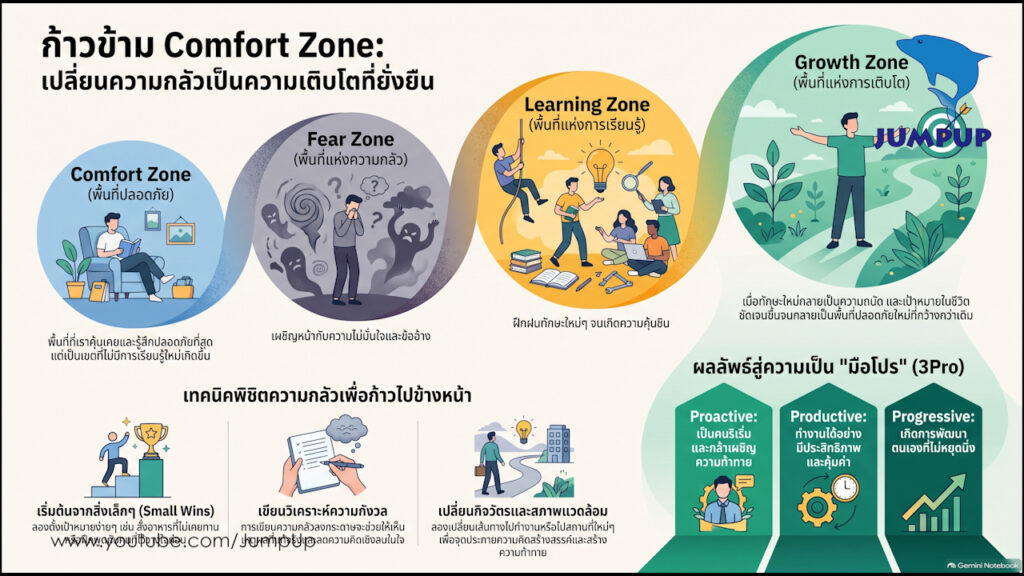 4 ขั้นตอนก้าวข้าม พื้นที่ปลอดภัย เข้าสู่ พื้นที่แห่งการเติบโต เปลี่ยนตัวเองเป็นคนสำเร็จ